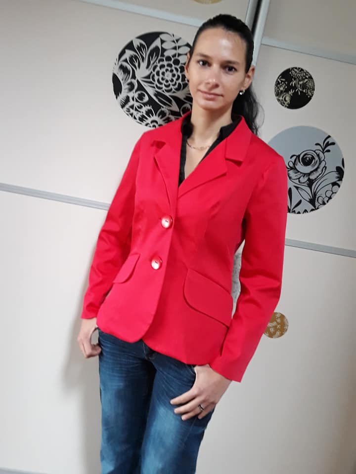 Absolventka Petra Šťastná - perfektní sáčko s podšívkou a výpustovýma kapsama